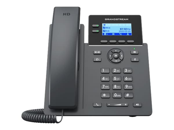Grandstream Networks GRP2602P, IP Phone, Musta, Johdoton puhelin, 2 linjat, 2000 entries, LCD musta