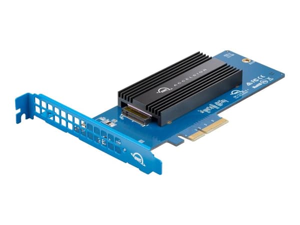 OWC Accelsior 1M2 - Diskkontroller - M.2 - 16 Kanal - M.2 NVMe Card - PCIe 4.0 x16 - for Apple Mac Pro (I midten av 2012, I slutten av 2019, Midten a Sort, Blå