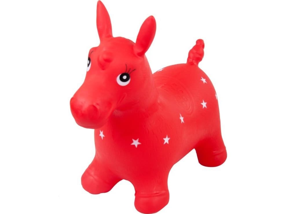 Sun Baby Rubber jumper horse - red with white stars