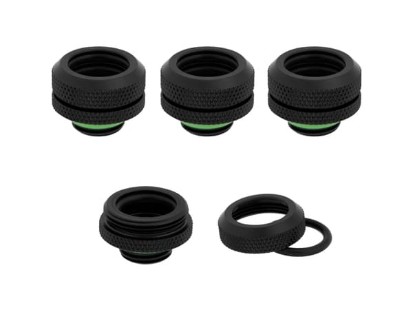 CORSAIR Hydro X Series XF Hardline 14mm OD Fitting - Armatur for væskekjølesystem - svart (en pakke 4)