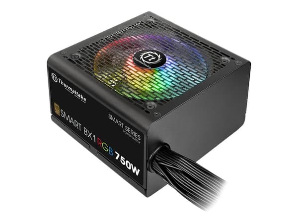 Thermaltake SMART BX1 RGB SP-750AH2NKB-2 - Strømforsyning (intern) - ATX12V 2.4/ EPS12V 2.92 - 80 PLUS Bronze - AC 230 V - 750 watt - aktiv PFC - Eur