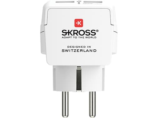 Skross 1500282 mellomkontakt med USB hvit (1500282)
