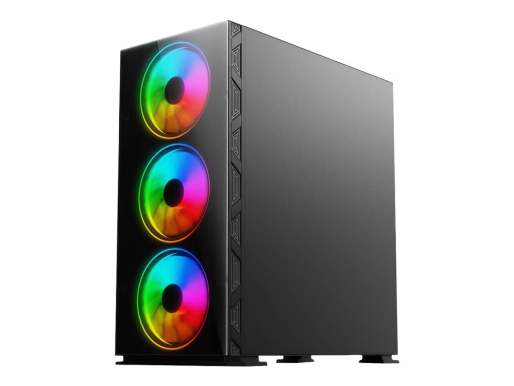 SAVIO Prime X1 ARGB - Mid tower - utökad ATX - genomskinlig sidopanel (härdat glas) - ingen strömförsörjning - USB/ljud