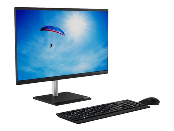 Lenovo V50a-24IMB AIO 11FJ - Alt-i-ett med Full Function Monitor-stativ - Core i5 10400T / inntil 3.6 GHz - RAM 8 GB - SSD 256 GB - DVD-Writer - UHD