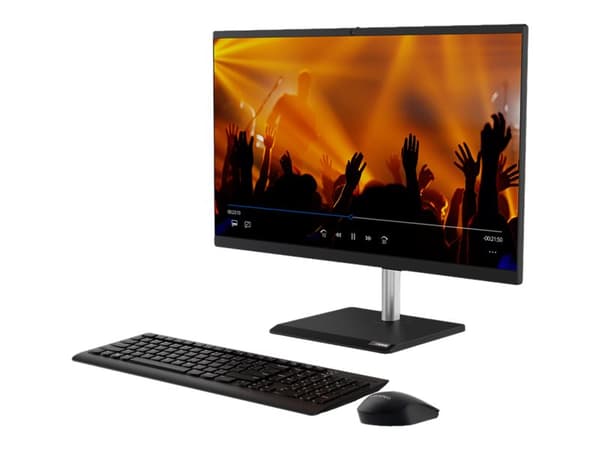 Lenovo V50a-24IMB AIO 11FJ - Alt-i-ett med Full Function Monitor-stativ - Core i5 10400T / inntil 3.6 GHz - RAM 8 GB - SSD 256 GB - DVD-Writer - UHD
