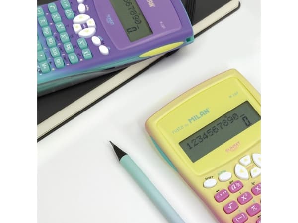 Milan 159110SNPBL, Desktop, Grunnleggende, 12 sifre, Batteri, Rosa, Gult