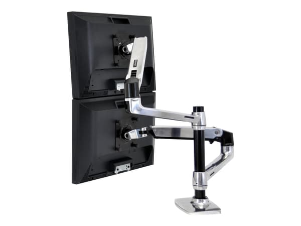 Ergotron LX - Monteringssett (skrivebordsklemmemontering, kausemontering, stang, 2 leddarmer, 2 utvidelsesbraketter, notebook-bakke) - for 2 LCD-skje