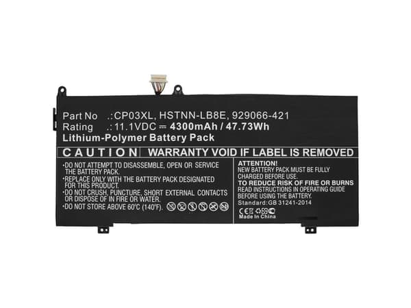 CoreParts - Batteri til bærbar PC (tilsvarer: HP 929066-421, HP 929072-855) - litiumpolymer - 4300 mAh - 48 Wh - svart - for HP Spectre Laptop 13; Sp