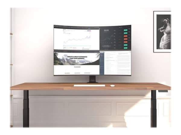 Multibrackets M VESA Desktopmount HD Dual - Monteringssats - för 2 välvda LCD-skärmar - stål - svart - skärmstorlek: 32"-50" - disk-monteringsbar