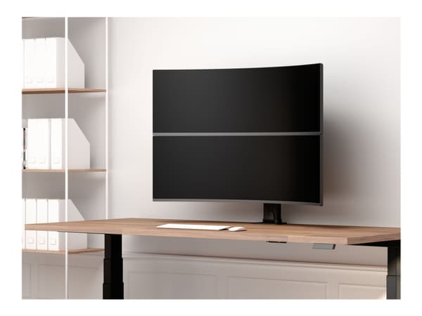 Multibrackets M VESA Desktopmount HD Dual - Monteringssats - för 2 välvda LCD-skärmar - stål - svart - skärmstorlek: 32"-50" - disk-monteringsbar