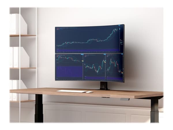 Multibrackets M VESA Desktopmount HD Dual - Monteringssats - för 2 välvda LCD-skärmar - stål - svart - skärmstorlek: 32"-50" - disk-monteringsbar