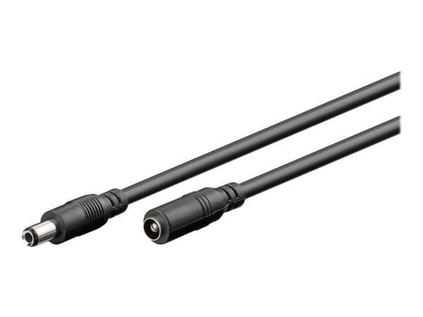 MicroConnect - Jatkojohto virtaa varten - DC-liitin 5,5 x 2,5 mm (uros) DC-liittimeen 5,5 x 2,5 mm (naaras) - 3 m - musta