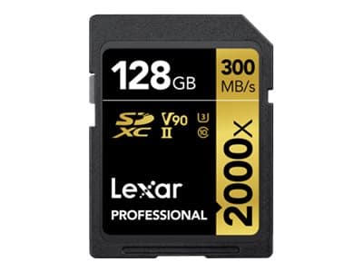 Lexar Professional - Flash-minneskort - 128 GB - Video Class V90 / UHS-II U3 / Class10 - 2000x - SDXC UHS-II