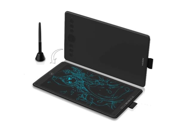 HUION H320M MUSTA, langallinen, 5080 lpi, 228,6 x 142,9 mm, USB, 1 cm, musta musta, Punainen