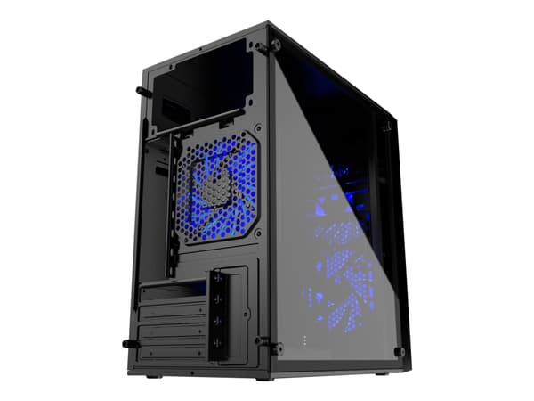 Gembird FORNAX-960B - Tower - micro ATX - sidepanel med vindu - ingen strømforsyning (ATX / PS/2) - svart - USB/lyd