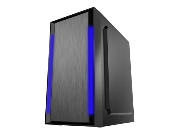 Gembird FORNAX-960B - Tower - micro ATX - sidepanel med vindu - ingen strømforsyning (ATX / PS/2) - svart - USB/lyd