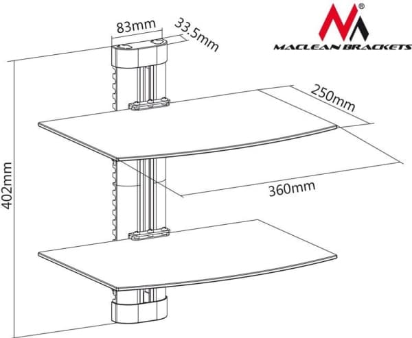 Maclean MC-662, 360 mm, 283,5 mm, 402 mm, 4 kg, 1 stykker