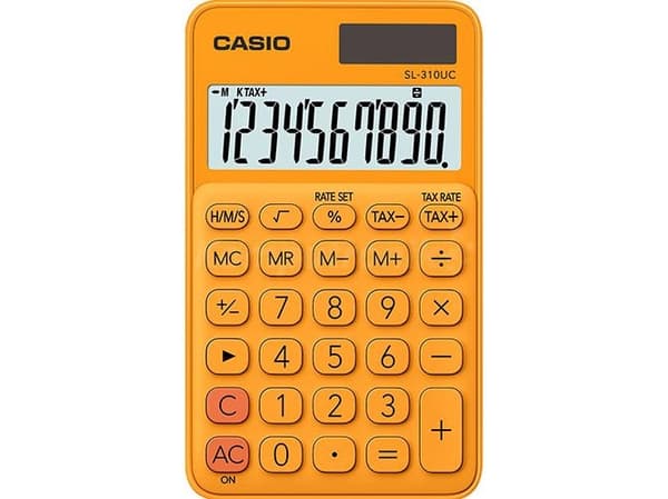 Casio SL-310UC - Fickkalkylator - 10 siffror - solcellspanel, batteri - orange