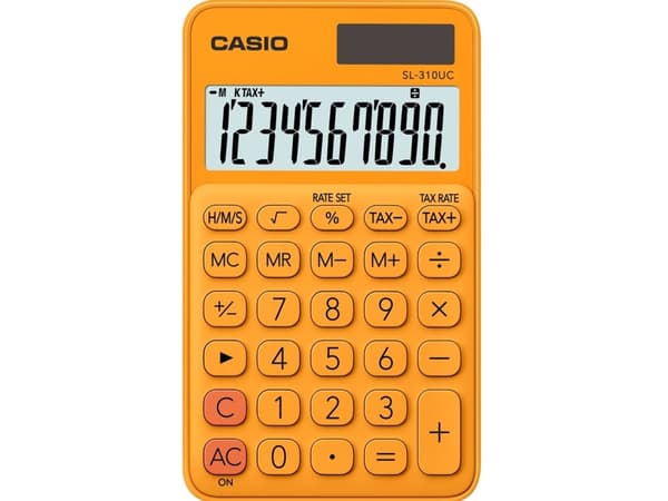 Casio SL-310UC - Fickkalkylator - 10 siffror - solcellspanel, batteri - orange
