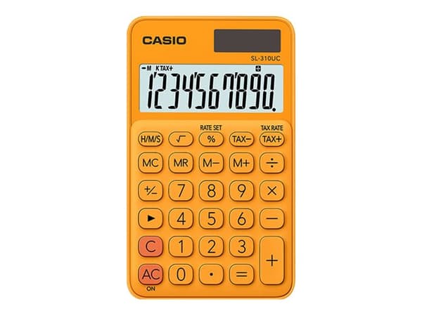Casio SL-310UC - Fickkalkylator - 10 siffror - solcellspanel, batteri - orange Orange