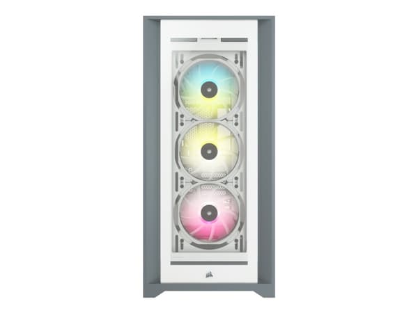 CORSAIR iCUE 5000X RGB - Tower - ATX - genomskinlig sidopanel (härdat glas) - ingen strömförsörjning (ATX) - vit - USB/ljud
