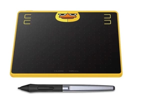 HUION HS64 Special Edition Graphics Pen Tablet, Ledning & Trådløs, 5080 Ipi, 160 x 102 mm, USB, 1 cm, Sort, Gult