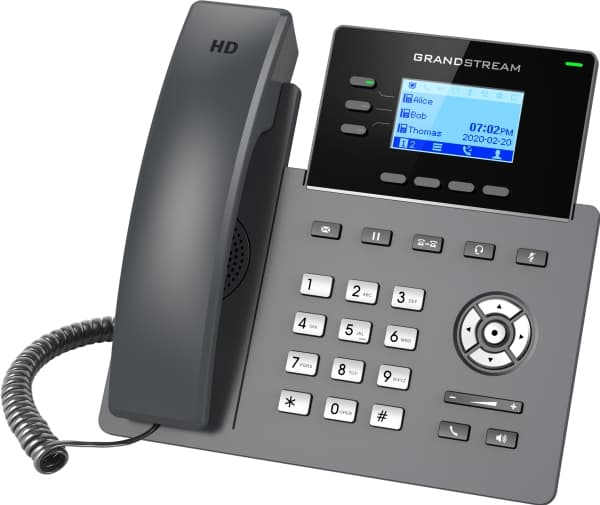 Grandstream GRP2603P - VoIP-telefon - 5-veis anropskapasitet - SIP, RTCP, RTP, SRTP, RTCP-XR - 3 linjer