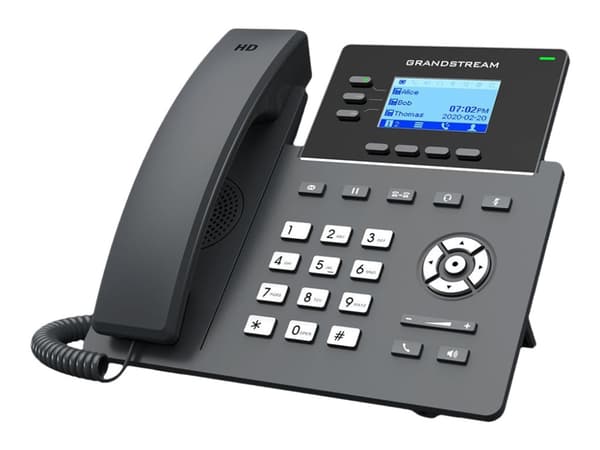 Grandstream GRP2603P - VoIP-telefon - 5-veis anropskapasitet - SIP, RTCP, RTP, SRTP, RTCP-XR - 3 linjer
