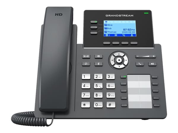 Grandstream GRP2604P - VoIP-telefon - 5-vägs samtalsförmåg - SIP, RTCP, RTP, SRTP, RTCP-XR - 3 linjer