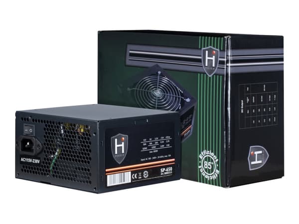 HiPower SP-650 - Virtalähde (sisäinen) - ATX12V 2.4 - AC 100/240 V - 650 Watt - aktiivinen PFC
