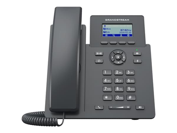 Grandstream GRP Series GRP2601 - VoIP-telefon - 5-veis samtaleevne - SIP, RTCP, RTP, SRTP, RTCP-XR - 2 linjer Sort