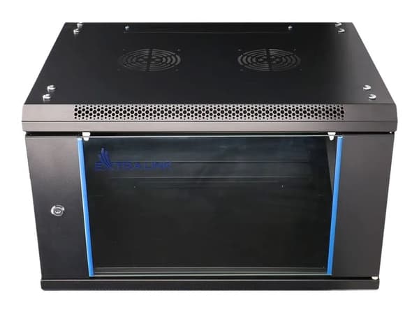 Extralink - Rack skåp - 600x600 mm - väggmontering - svart - 6U - 19"