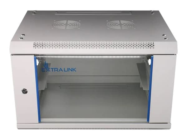 Extralink - Rack skap - 600x600 mm - veggmonterbar - grå - 6U - 19"