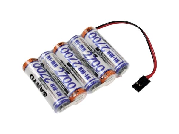 Panasonic Reihe 1x5 Graupner Batteripakke Celletal: 5 Batteristørrelse: R6 (AA) Kabel, Stik NiMH 6 V 2700 mAh