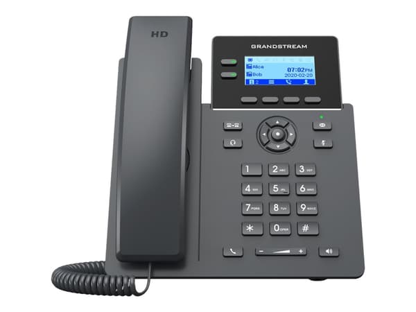 Grandstream GRP2602 - VoIP-telefon - 5-veis anropskapasitet - SIP, RTCP, RTP, SRTP, RTCP-XR - 2 linjer Sort