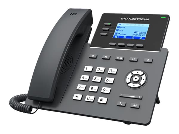 Grandstream GRP2603 - VoIP-telefon - 5-veis anropskapasitet - SIP, RTCP, RTP, SRTP, RTCP-XR - 3 linjer Sort