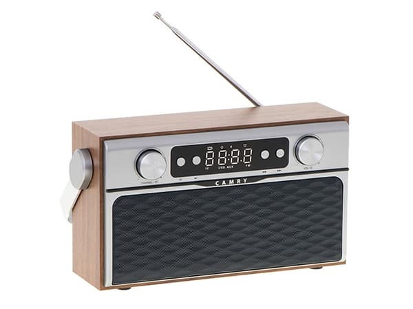 Camry Premium Radio CR 1183, Bærbar, Digitaalinen, FM, 16 W, Alumiini, Lajittelu, Træ, Mønster