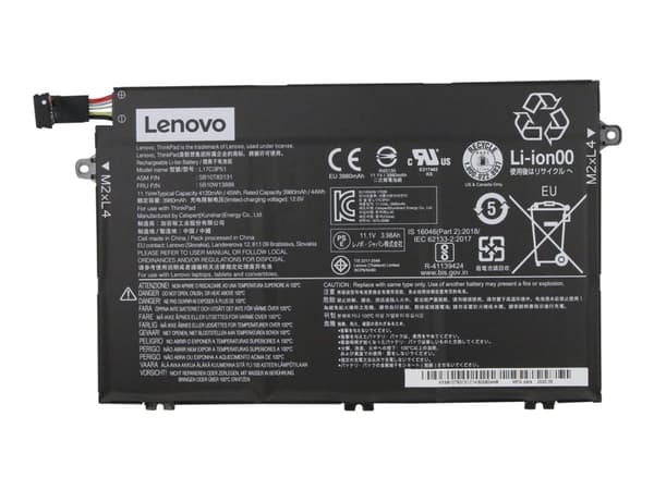 Celxpert - Batteri för bärbar dator - litiumjon - 3-cells - 4120 mAh - 45 Wh - FRU - för E41-55; ThinkPad E14; E15; E480; E490; E495; E590; E595