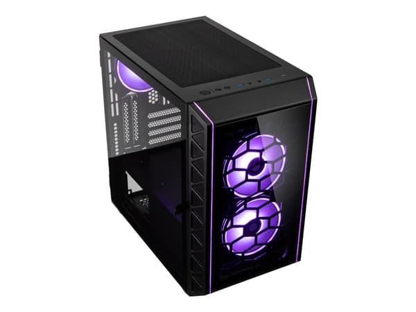 Kolink Citadel Glass SE - microATX - genomskinlig sidopanel (härdat glas) - ingen strömförsörjning (ATX) - svart - USB/ljud