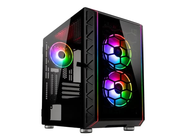 Kolink Citadel Glass SE - microATX - genomskinlig sidopanel (härdat glas) - ingen strömförsörjning (ATX) - svart - USB/ljud