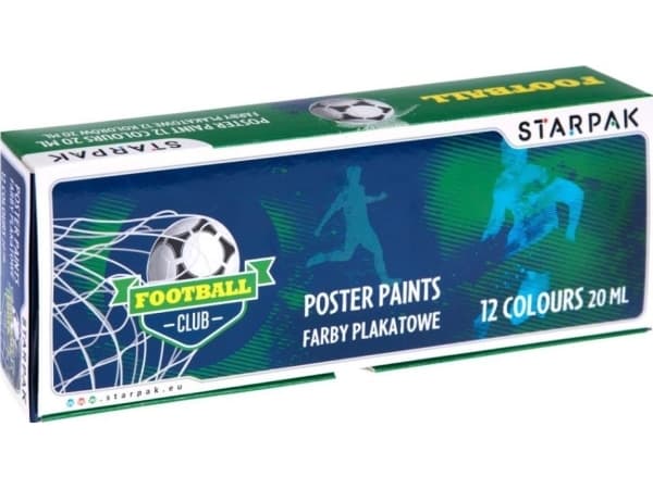Starpak AND PAINTS PLAK 12KOL/20ML FOOTBALL STK FOL 6/2
