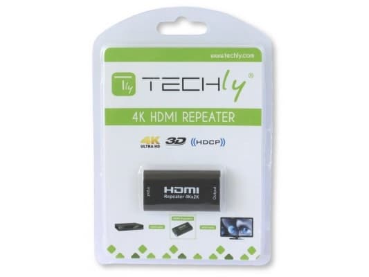 Techly IDATA HDMI2-RIP4KT AV-förlängare Repeater för AV-utrustning Svart