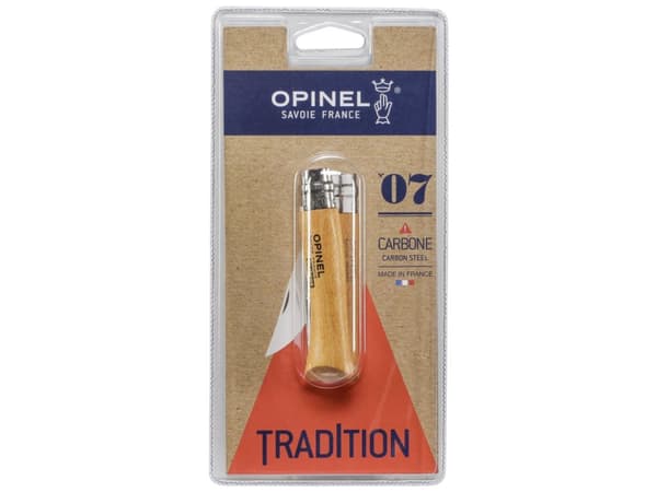 Opinel pocket knife No. 07 carbon w. wood handle