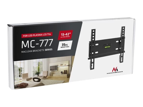 Maclean MC-777 - Brakett - for flatpanel - metall - svart - skjermstørrelse: 13"-42" - veggmonterbar