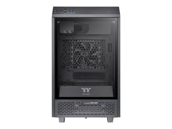 Thermaltake The Tower 100 - Tower - mini-ITX - sidepanel med vindu (herdet glass) - ingen strømforsyning (PS/2) - svart - USB/lyd