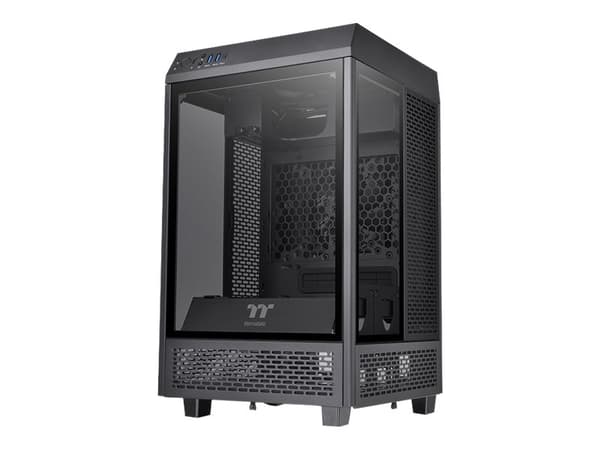Thermaltake The Tower 100 - Tower - mini-ITX - sidepanel med vindu (herdet glass) - ingen strømforsyning (PS/2) - svart - USB/lyd