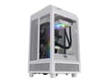 Miniatyrbild 2 av 5: Thermaltake The Tower 100 Snow - Tower - mini ITX - genomskinlig sidopanel (härdat glas) - ingen strömförsörjning (PS/2) - USB/ljud