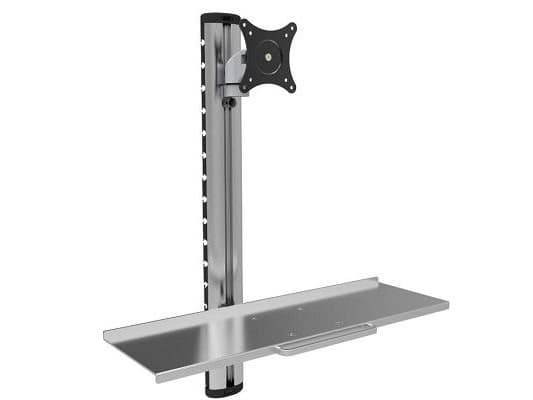 TECHly ICA-PLW 01 - Monteringssats (väggfäste, VSA-adapter, hylla för tangentbord/mus) - för bildskärm/tangentbord - aluminium, stål - silver - skärm