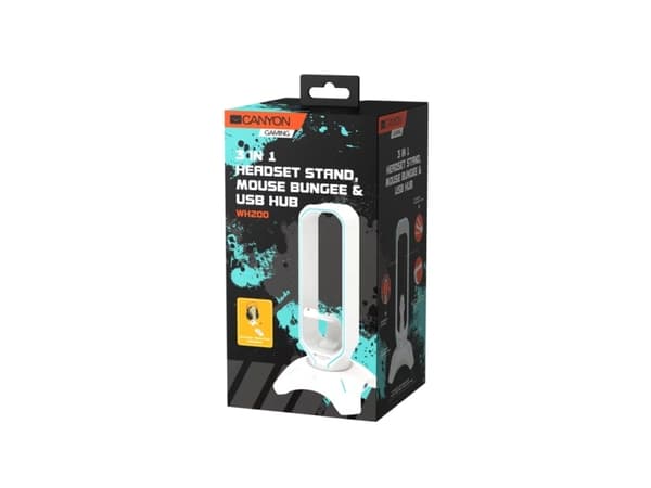 Canyon Gaming WH200 - Hub - with headset stand and mouse bungee - 2 x USB 2.0 - stasjonær