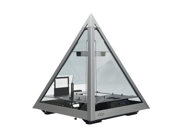 AZZA Pyramid 804L - Pyramid enclosure - utvidet ATX (E-ATX) - sidepanel med vindu (herdet glass) - ingen strømforsyning (ATX) - grå - USB/lyd